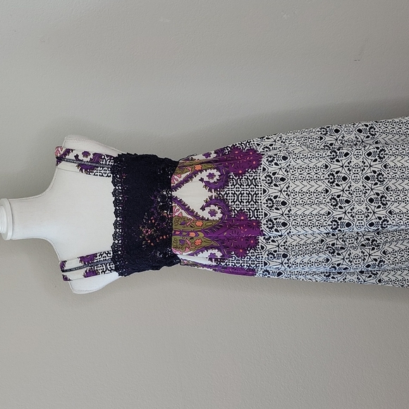Feelib Feel Liberated Blue Purple Boho Maxi Dress - Picture 1 of 15